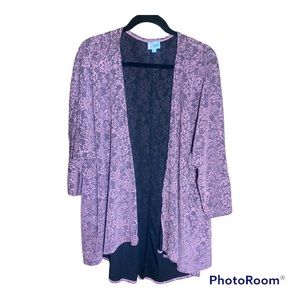 L Women’s LulaRoe lined lace “Caroline” cardigan